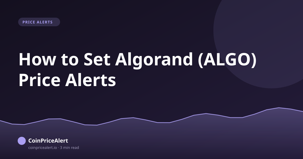 How to Set Algorand (ALGO) Price Alerts