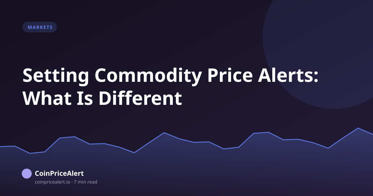 Setting Commodity Price Alerts: What Is Different