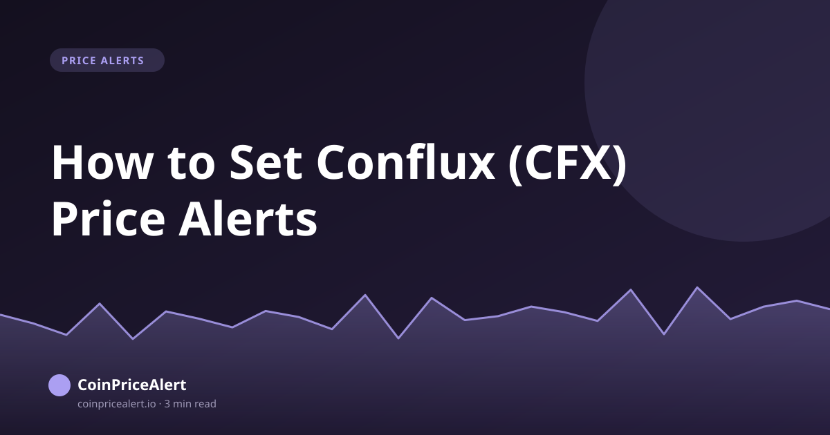 How to Set Conflux (CFX) Price Alerts