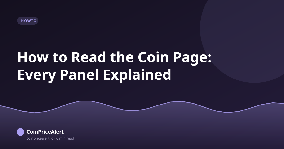 How to Read the Coin Page: Every Panel Explained
