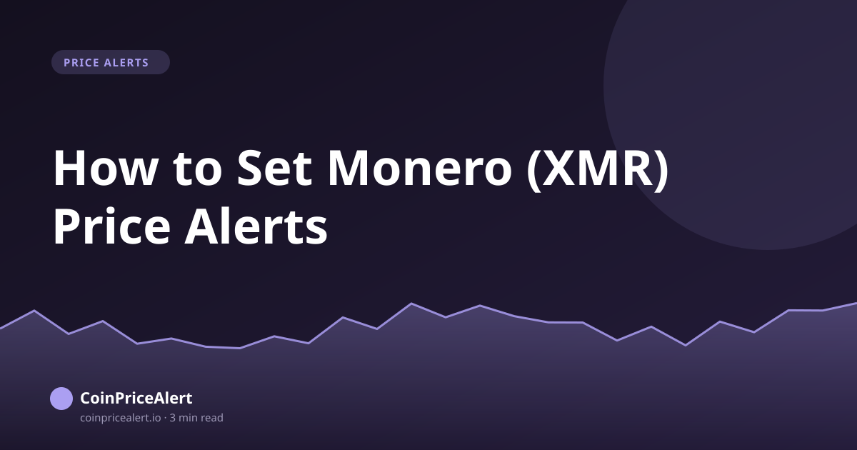 How to Set Monero (XMR) Price Alerts