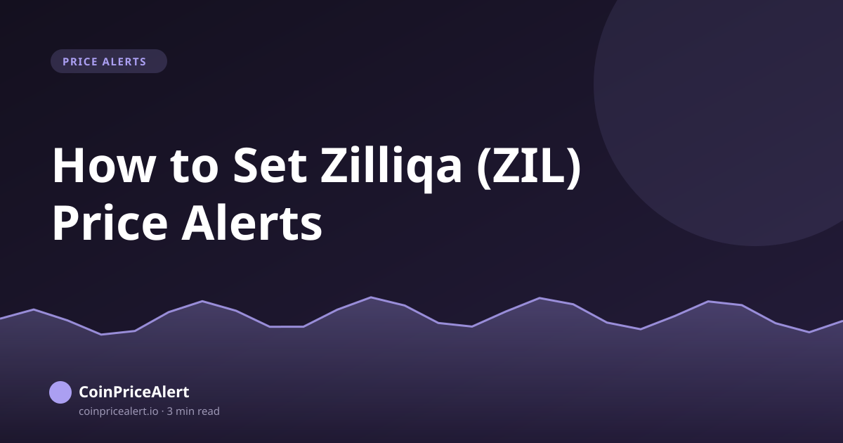How to Set Zilliqa (ZIL) Price Alerts